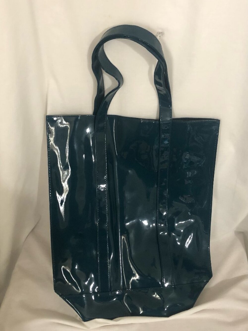 New York City Dark Teal Patent Leather Tote Bag